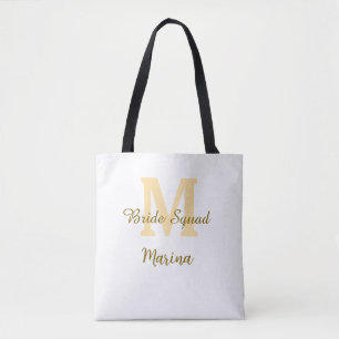 Braut-Squad-Monogramm goldene Hochzeitsparty einfa