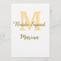 Braut-Squad-Monogramm goldene Hochzeitsparty einfa