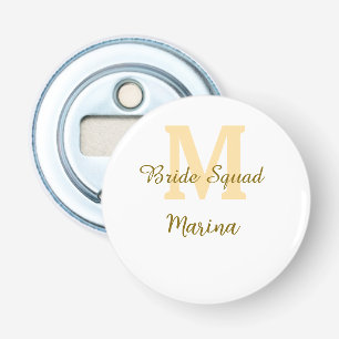 Braut-Squad-Monogramm goldene Hochzeitsparty einfa Flaschenöffner