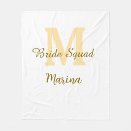 Braut-Squad-Monogramm goldene Hochzeitsparty einfa Fleecedecke