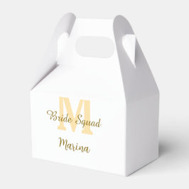 Braut-Squad-Monogramm goldene Hochzeitsparty einfa Geschenkschachtel