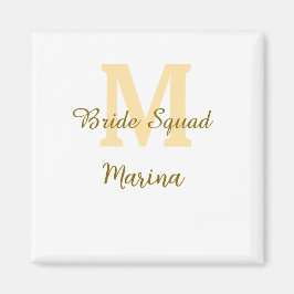 Braut-Squad-Monogramm goldene Hochzeitsparty einfa Magnet