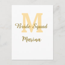 Braut-Squad-Monogramm goldene Hochzeitsparty einfa