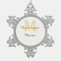 Braut-Squad-Monogramm goldene Hochzeitsparty einfa