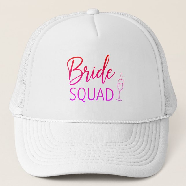 Braut-Squad Pink-Gradient-Truckerhut Truckerkappe (Vorderseite)