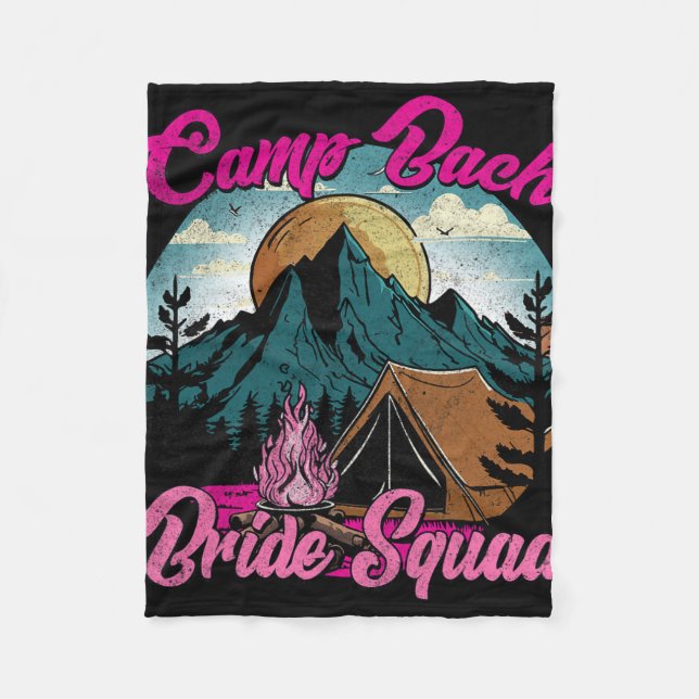 Braut-Squad Retro-Camping-Camp Junggesellinnenabsc Fleecedecke (Vorderseite)