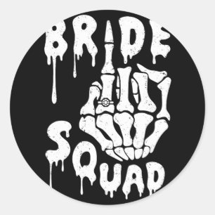 Braut-Squad Skelett-Hand Lustiger Halloween-Jungge Runder Aufkleber