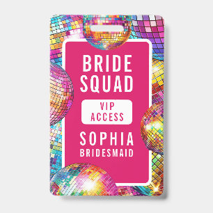 Braut-Squad VIP-Disco-Kugel-Foto-Junggesellinnenab Ausweis