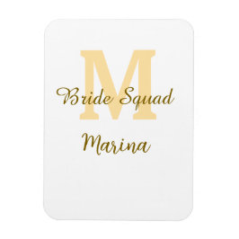 Braut-Squadron Monogramm goldene Brautparty einfac Magnet