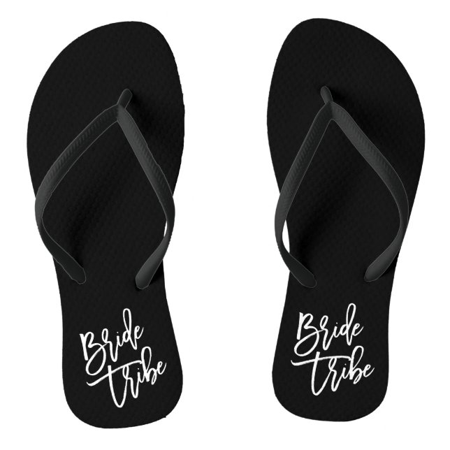 Braut-Stamm-Weiß-Skript Flip Flops (Fußbett)