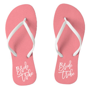Braut-Stamm-Weiß-Skript Flip Flops