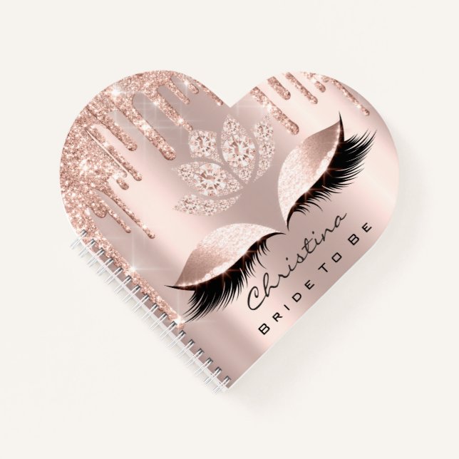 Braut süß zu sein 16. Girly Princess Makeup Rose Notizbuch (Vorderseite)