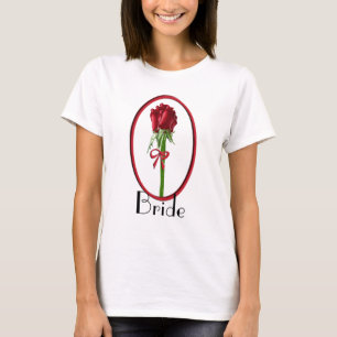 Braut-T-Shirt mit roten Rosen T-Shirt
