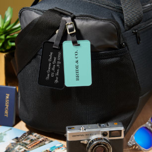 Braut Teal Blau Party Geschenke Personalisiert Gepäckanhänger