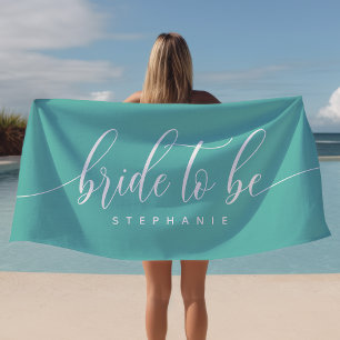 Braut Teal-Hühnerparty personalisiert Strandtuch