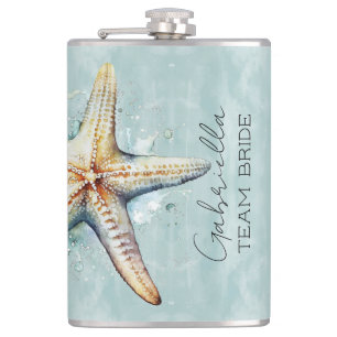 Braut-Team im Strand-Thema Flachmann