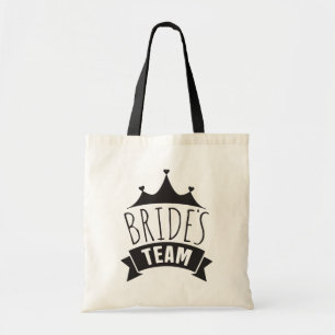 Braut-Team Schwarze Hochzeitstypografie - Brautjun Tragetasche