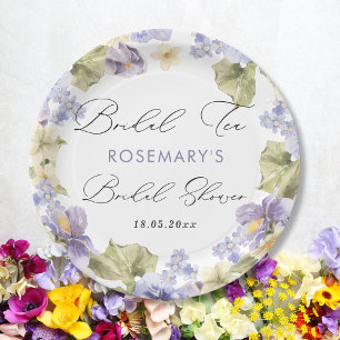 Braut Tee Wasserfarbe Floral Brautparty Pappteller