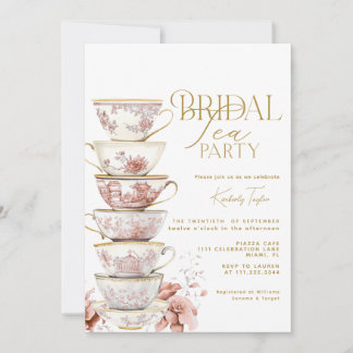 Braut-Teeparty Chinoiserie Rosa Brautdusche In Einladung