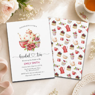 Braut-Teeparty Florale Hochzeitsdusche Einladung