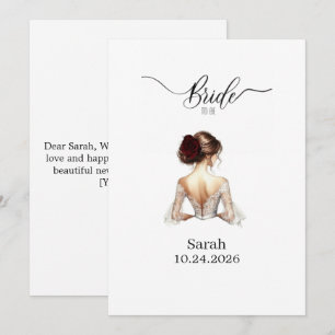 Braut-to-be-Burgunderrose-Bridal-Shower-Auto Einladung