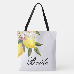 Braut-Tote-Rucksack mit Zitronen