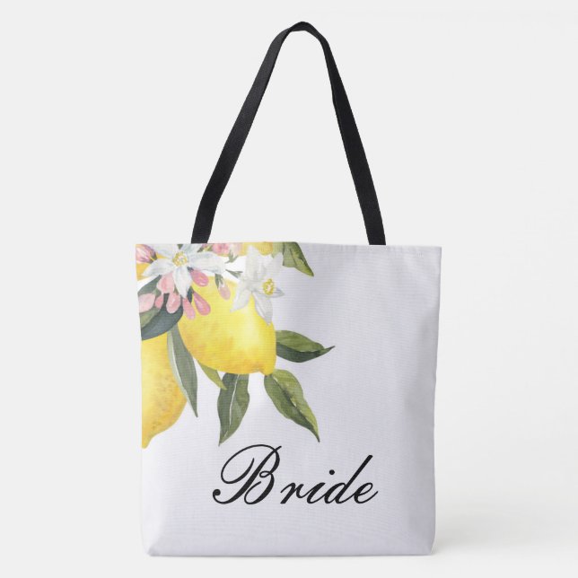Braut-Tote-Rucksack mit Zitronen (Vorderseite)