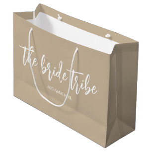 Braut Tribe Champagner Beige Hochzeit Große Geschenktüte