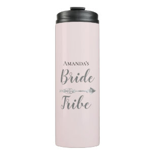 Braut Tribe Chic Boho auf Rosa Personalisiert     Thermosbecher