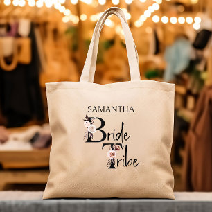 Braut Tribe Florale Buchstaben Boho Junggesellinne Tragetasche