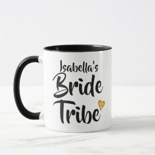 Braut Tribe Gold Datum Herz personalisiert Tasse