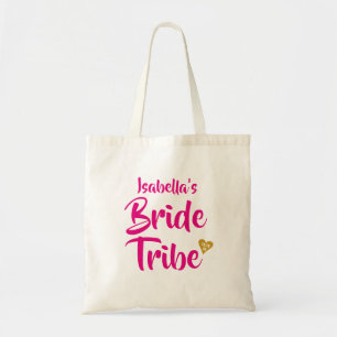 Braut Tribe Gold Datum Herz Personalisiert Tragetasche
