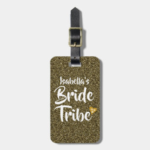Braut Tribe Gold Datum Herz Personalisierter Glitt Gepäckanhänger