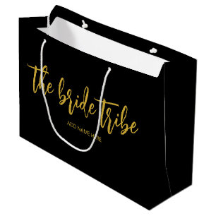 Braut Tribe Gold Schwarz Benutzerdefinierte Hochze Große Geschenktüte