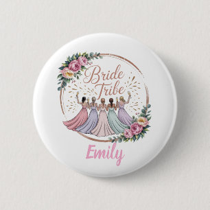 Braut Tribe Individueller Name Junggesellinnenabsc Button
