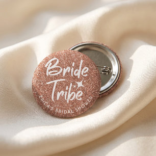 Braut Tribe Junggesellinnen-Abschied Rosen-Gold-Na Button