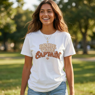 Braut Tribe Kapitän Retro Junggesellinnenabschie T-Shirt