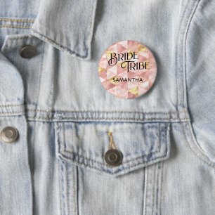 Braut Tribe Roségold-Harlekin-Diamant-Brautjungfer Button