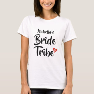 Braut Tribe Rotes Datum Herz Personalisiert T-Shirt