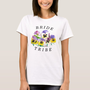 Braut Tribe Stiefmütterchen Floral Vintage Mädchen T-Shirt