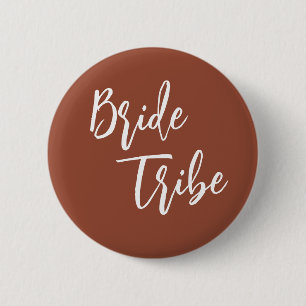 Braut Tribe Terrakotta-Braunorange Hochzeit Button