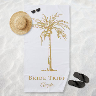 Braut Tribe Tropical Gold Palmenbaum Custom Strandtuch