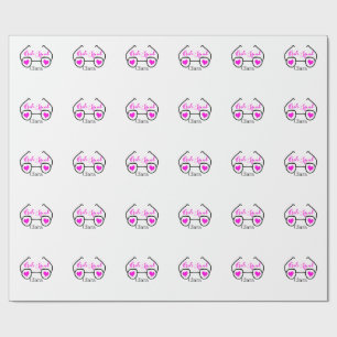 Braut-Trupp rosa schwarze Schwimmbrille Herz Braut Geschenkpapier