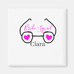 Braut-Trupp rosa schwarze Schwimmbrille Herz Braut Magnet