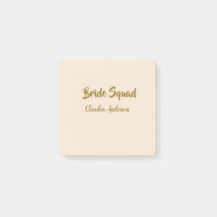 Braut-Truppe Brautjungfer Name golden orange Hochz Post-it Klebezettel
