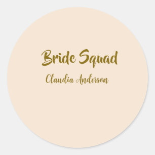 Braut-Truppe Brautjungfer Name golden orange Hochz Runder Aufkleber