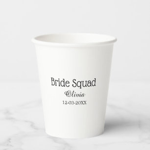 Braut-Truppe Brautjungfer Name Junggesellinnenabsc Pappbecher