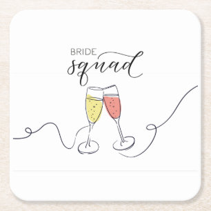 Braut-Truppe Champagner Toast Papier Untersetzer