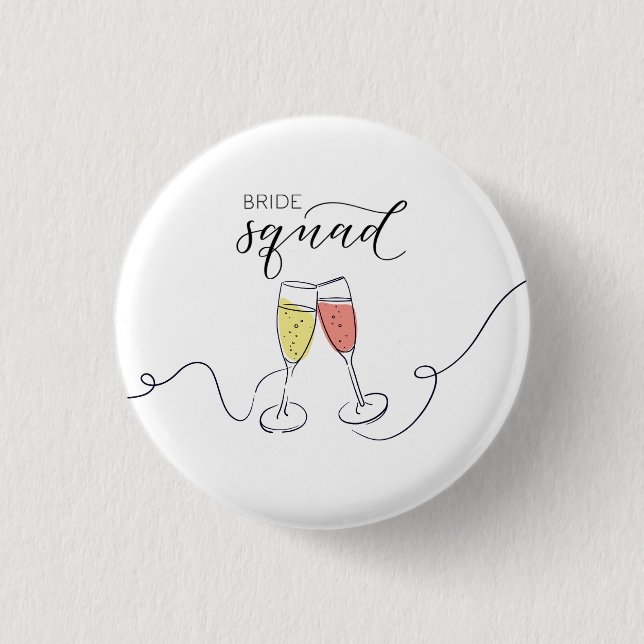 Braut-Truppe Champagner Toast Party Button (Vorderseite)