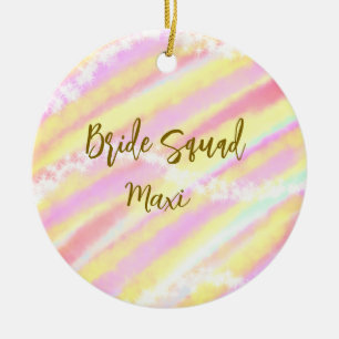 Braut-Truppe goldenes Pastell rosa farbenfroher Gl Keramik Ornament